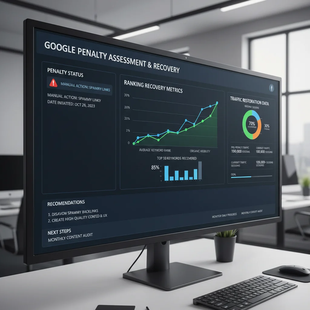Technical SEO audit checklist specifically designed for penalty recovery with checkboxes and action items