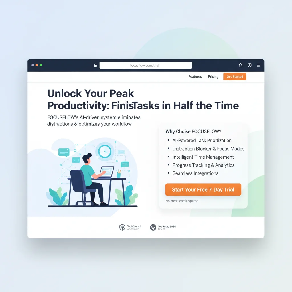 High-converting landing page example with clear value proposition and call-to-action button