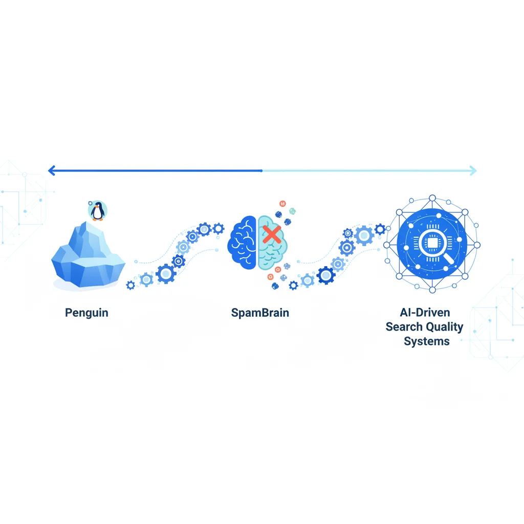 Evolution from Penguin to SpamBrain and AI-driven search quality