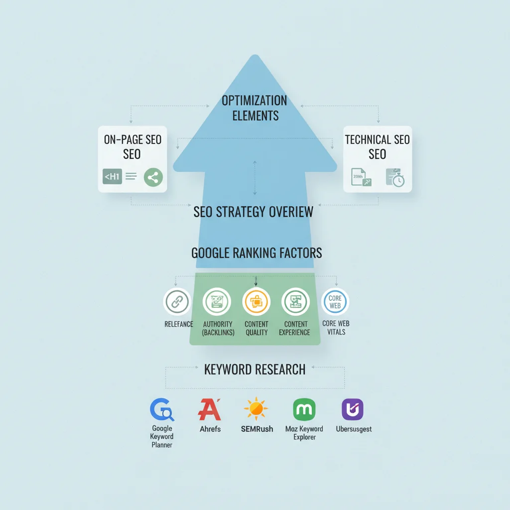 Link building strategies including guest posting, content marketing, and relationship building