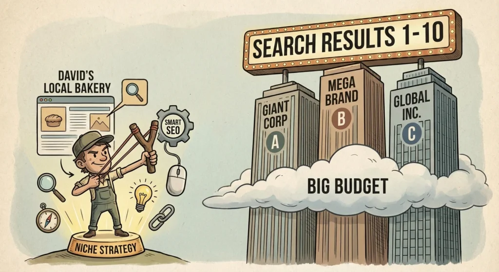 Small businesses competing with major brands in SEO