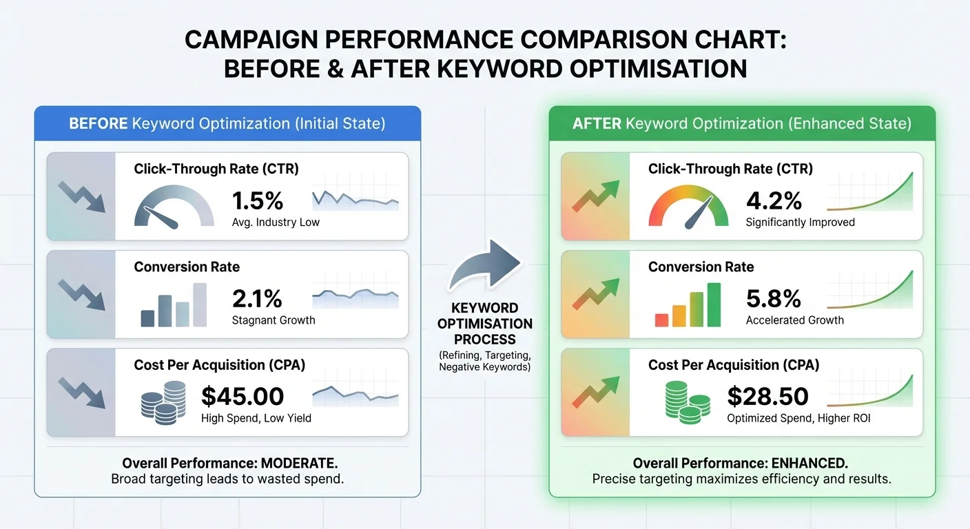 PPC advertising dashboard showing campaign metrics and performance data