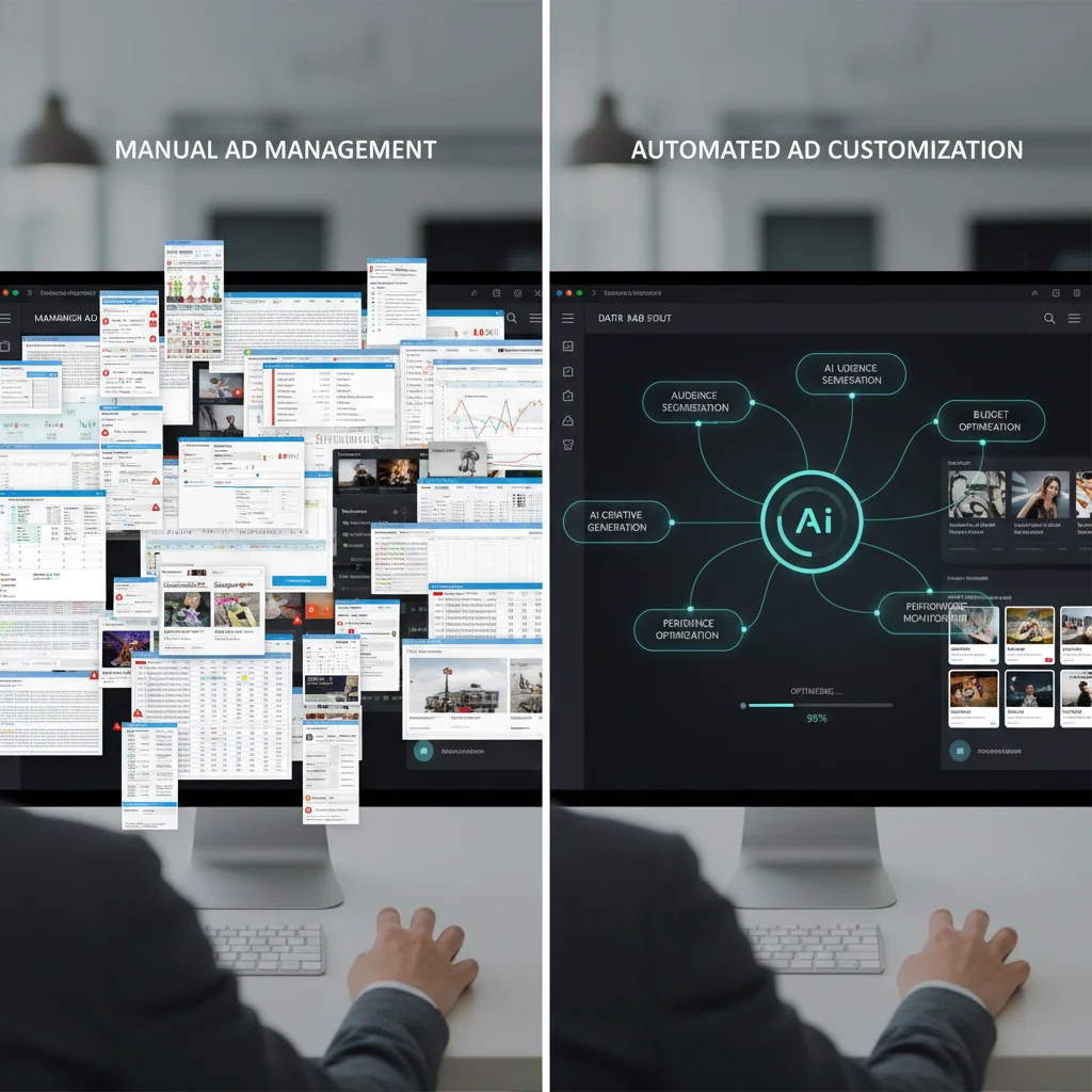 Performance comparison chart showing customised vs static ad results across key metrics