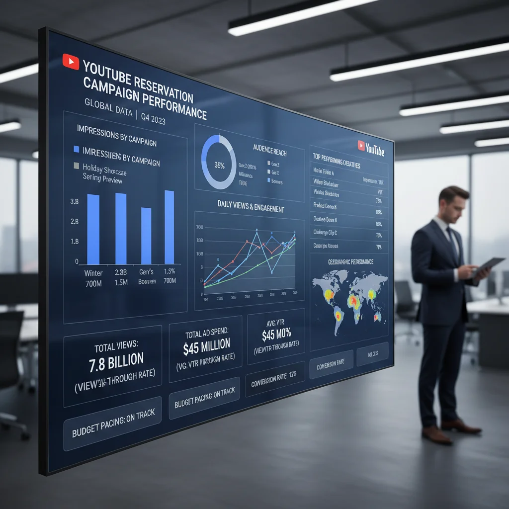 Reservation-based YouTube advertising campaign performance dashboard