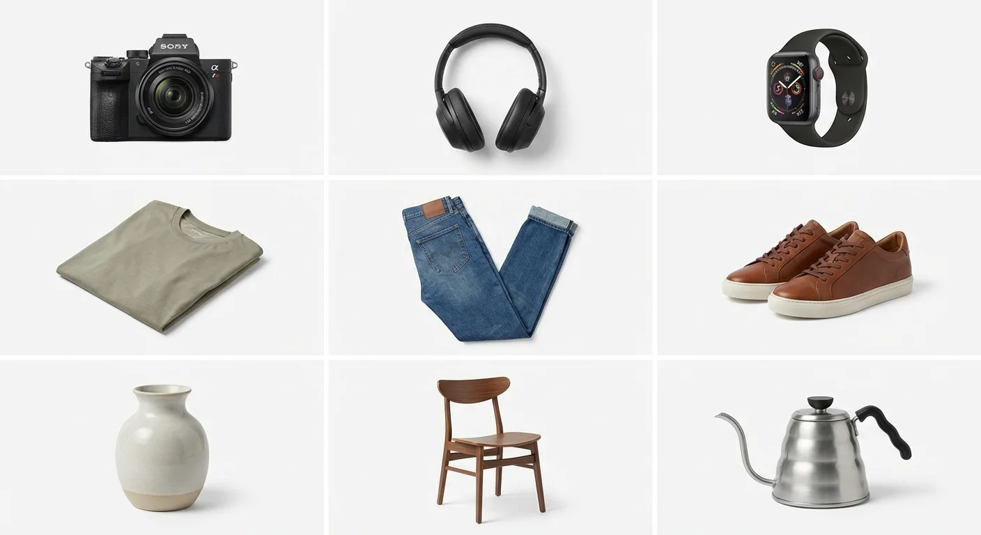 White background product images optimised for Google Shopping ads
