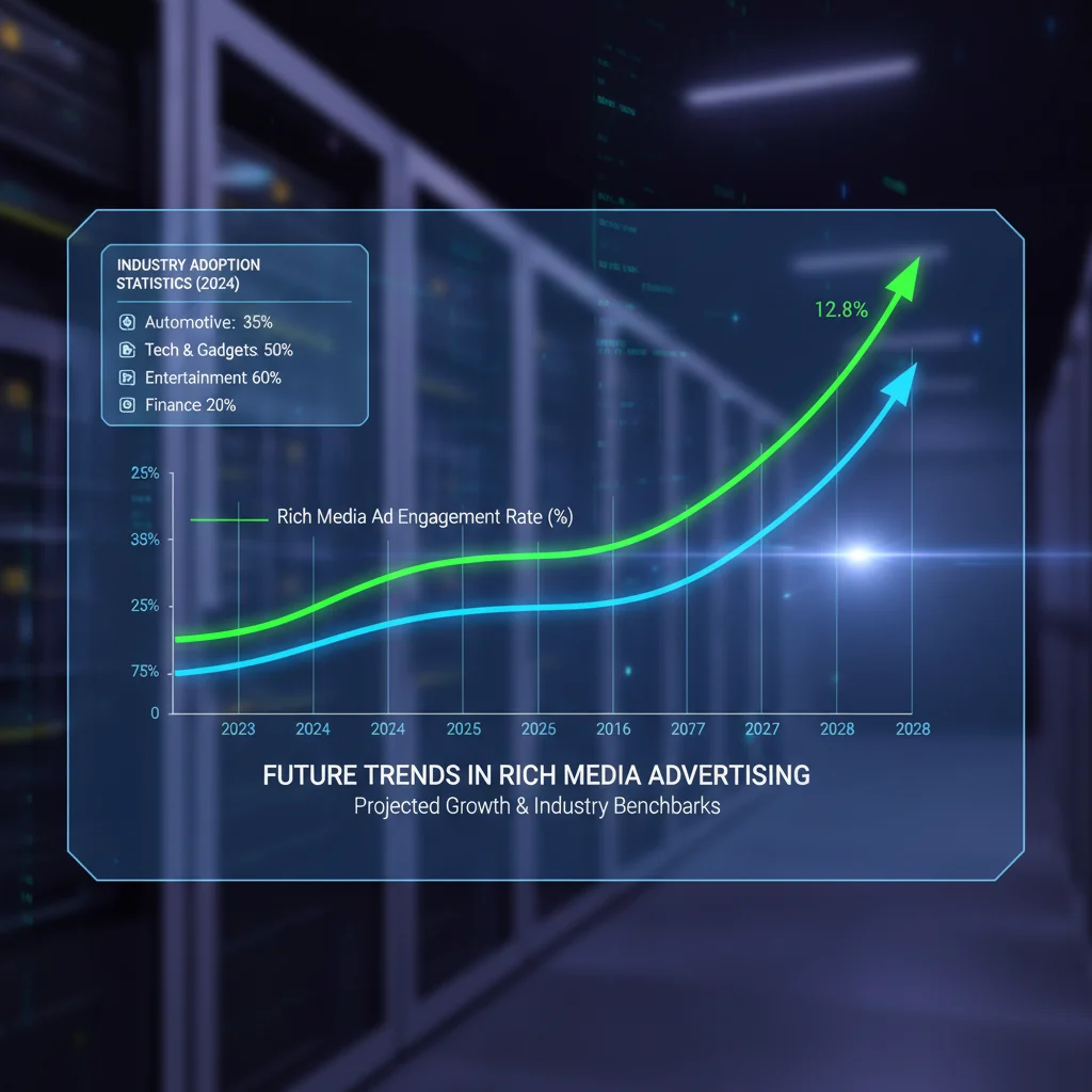 Future trends chart showing growth in rich media ad adoption and engagement rates