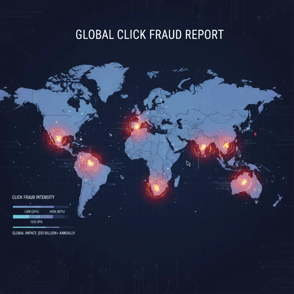 Global click fraud statistics showing traffic patterns across different countries