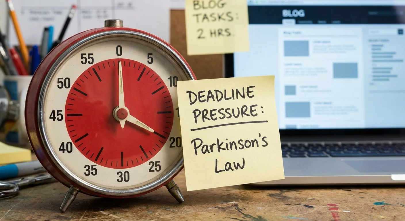 Timer showing deadline pressure for completing blog design tasks