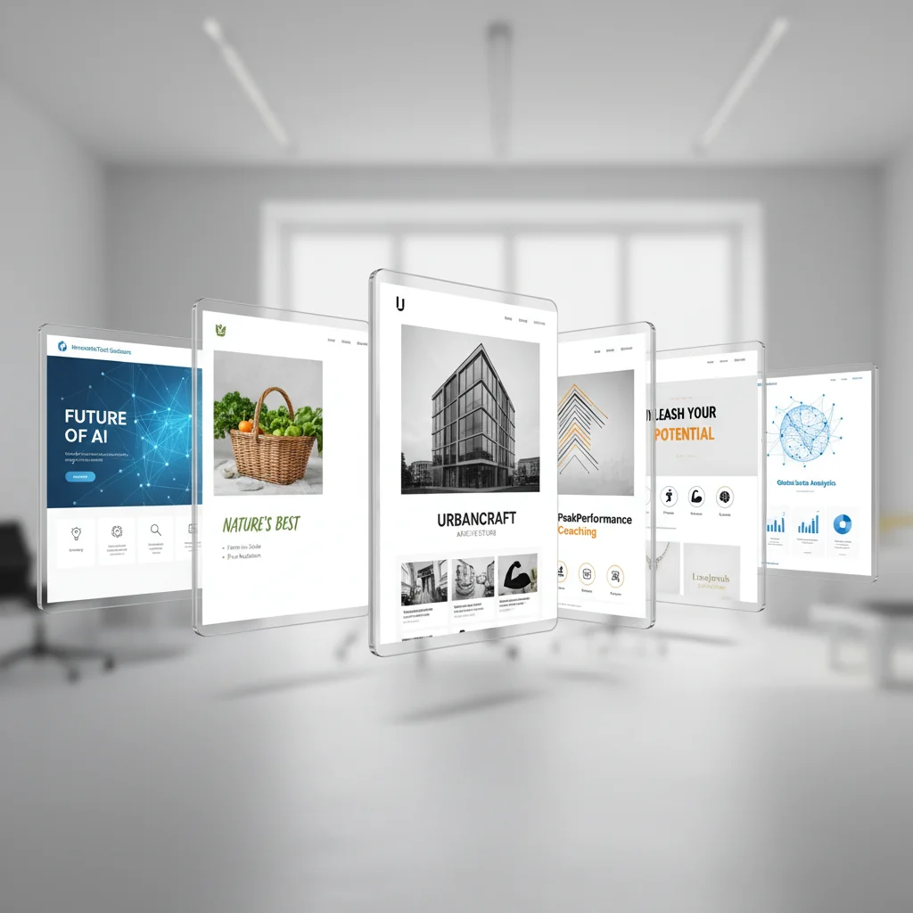 Professional website layouts showcasing white background effectiveness