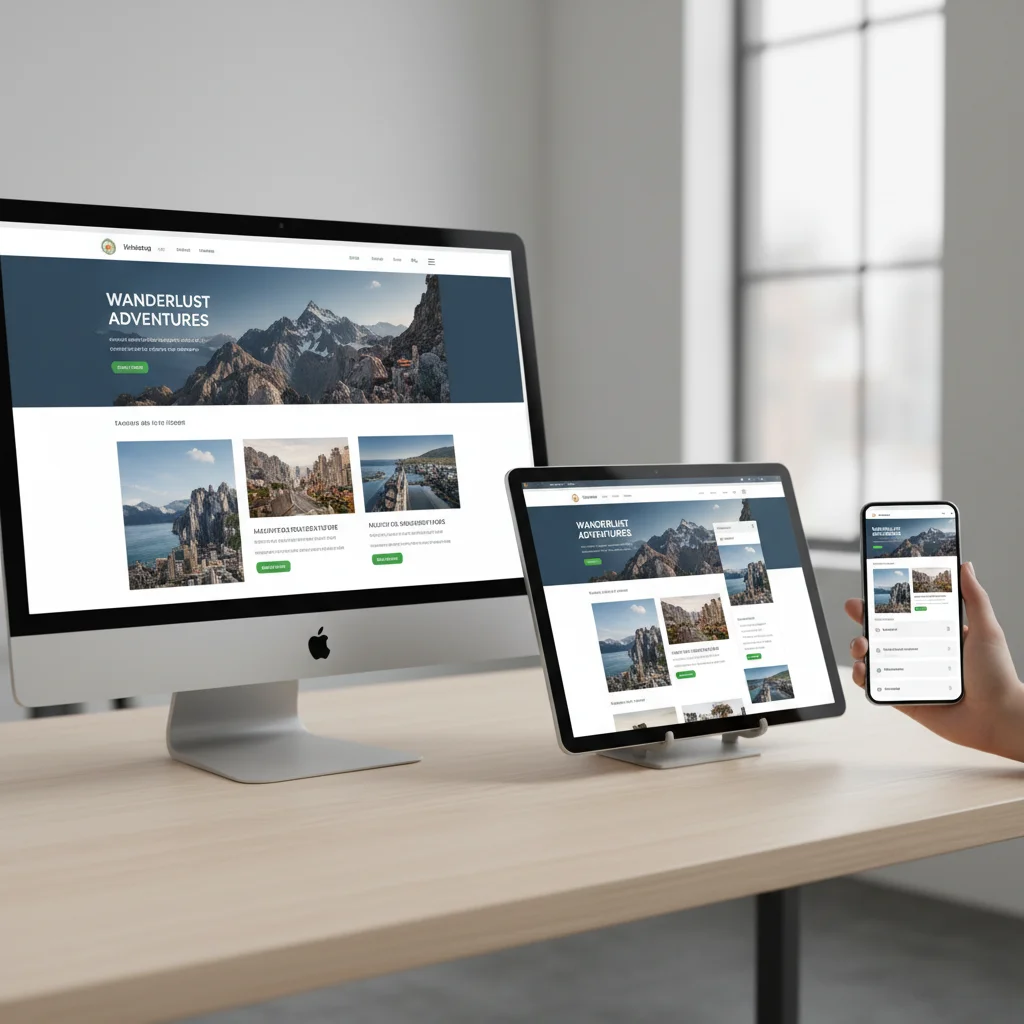 Responsive website design showing mobile and desktop versions side by side