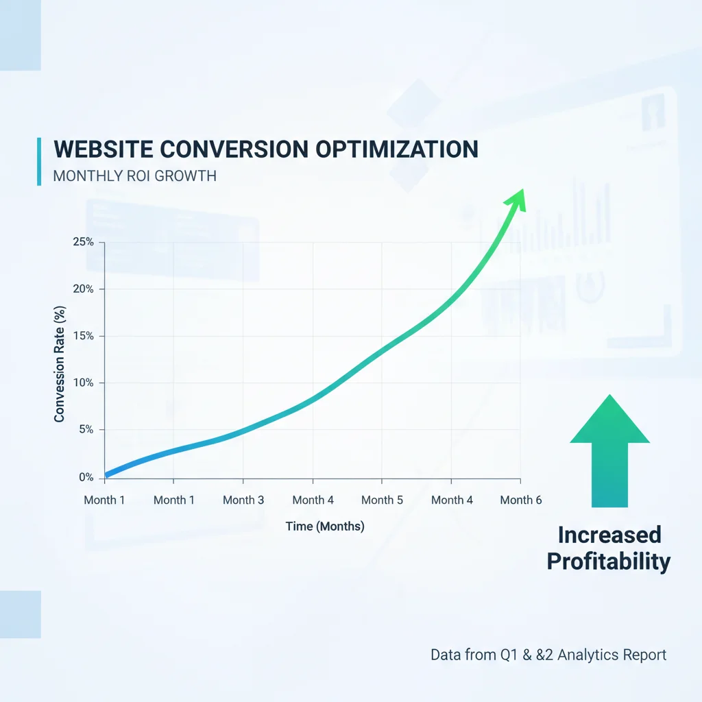 ROI graph showing increased conversions from website optimization