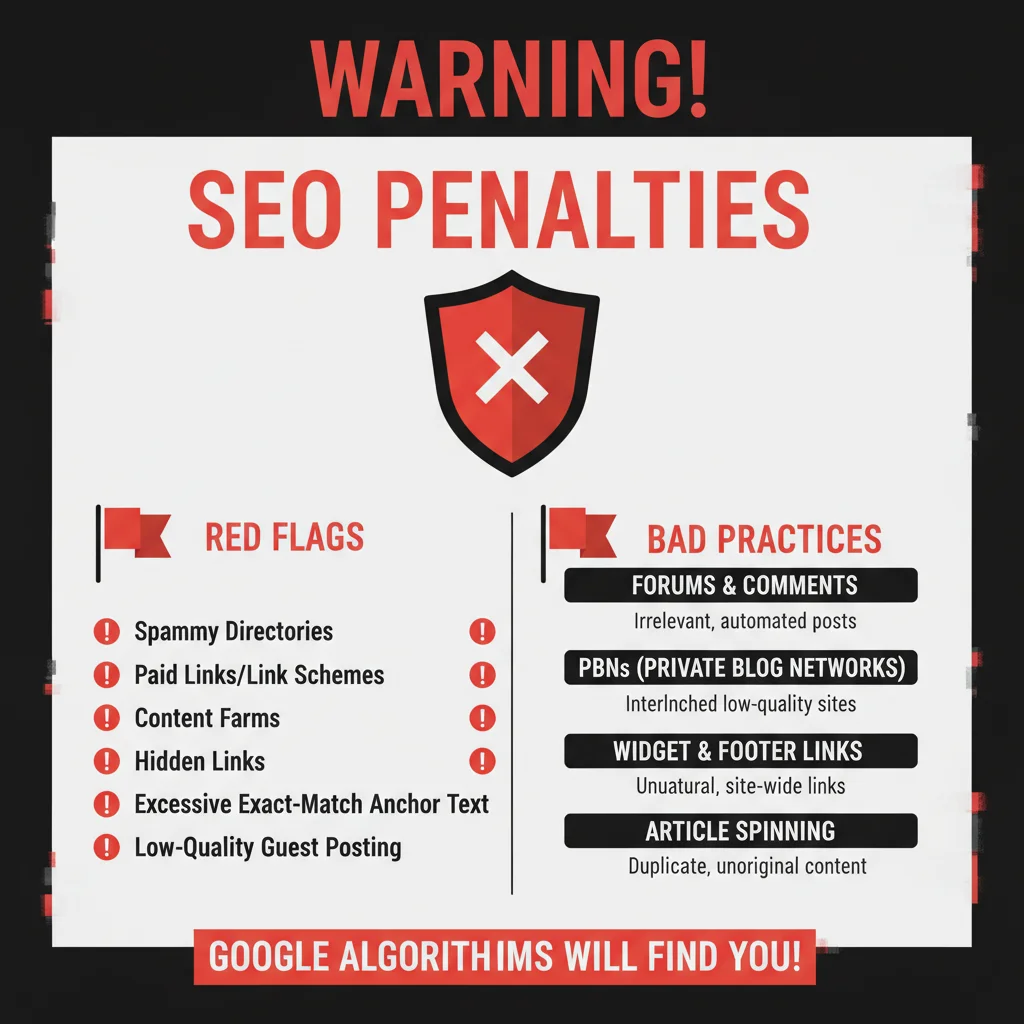 Warning signs of bad link building practices and SEO penalties