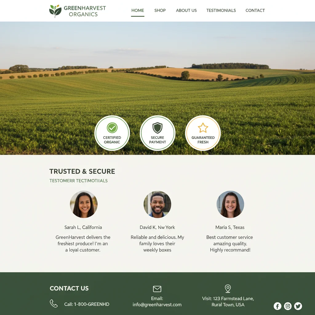 Professional website interface showing B2B service pages and conversion elements