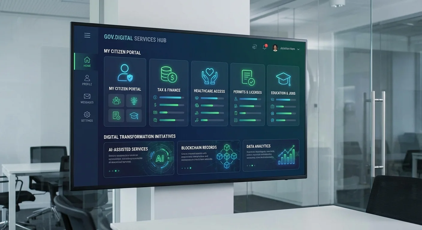 Government cost reduction graph showing digital transformation savings