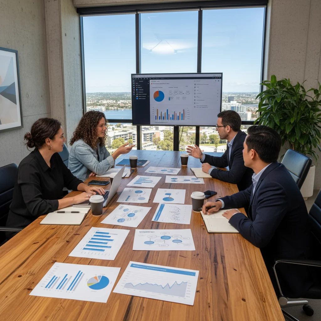 Perth digital marketing team conducting SEO audit and strategy planning session