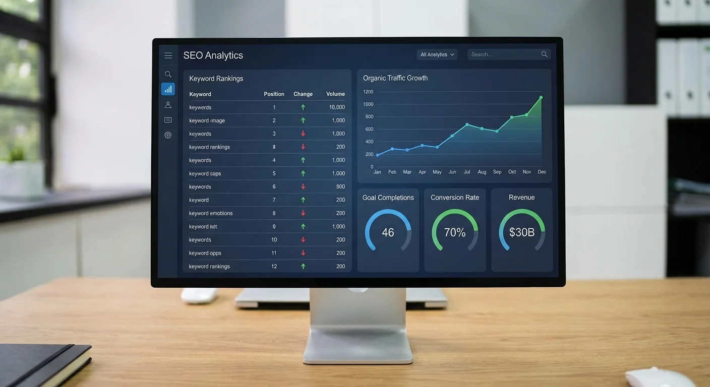 Data analysis dashboard showing content performance patterns and trends