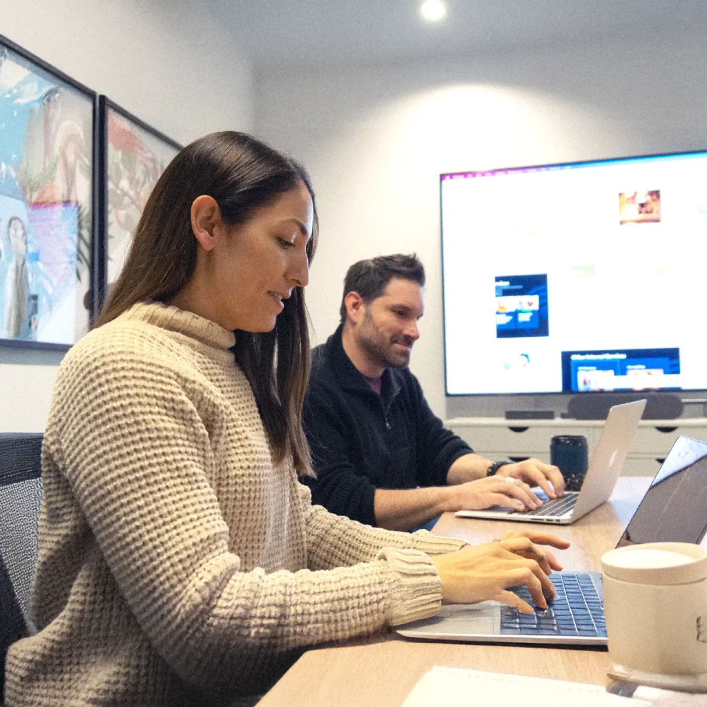 employees launching a new web project