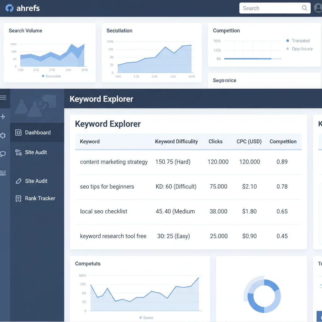 Website page showing keyword placement in title, headings, and content with optimization highlights