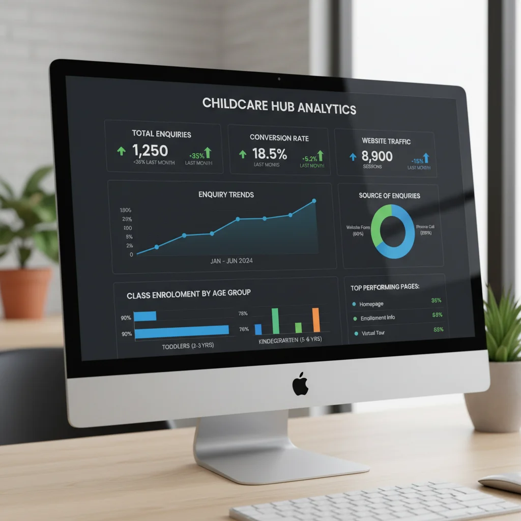 Analytics dashboard showing keyword ranking improvements and traffic growth from keyword mapping strategy