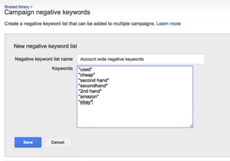 8 Pro Tips To Maximize Your Google Shopping Conversion Rates 18 Negative-keywords-2