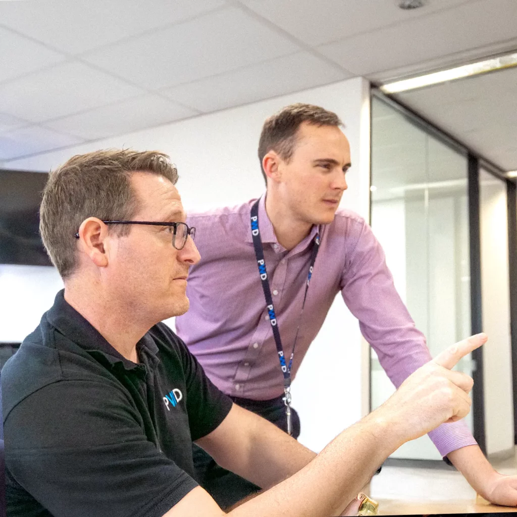digital marketing specialists working on a campaign for a client
