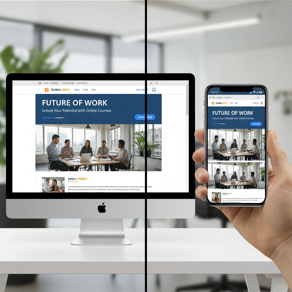 Responsive display ads shown on desktop and mobile devices