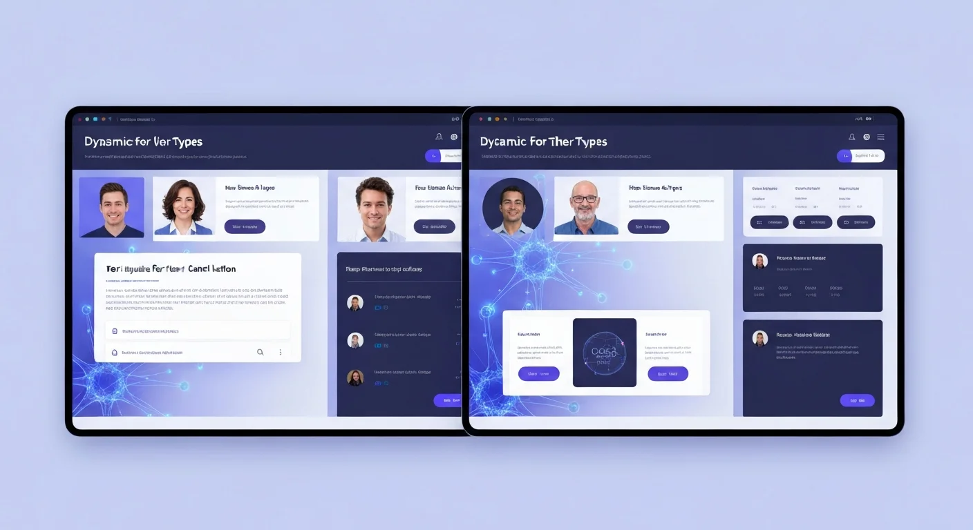 AI-powered website personalisation showing dynamic adaptive content