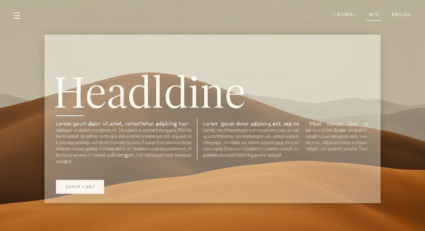 Bold expressive typography in web design with dramatic headline hierarchy